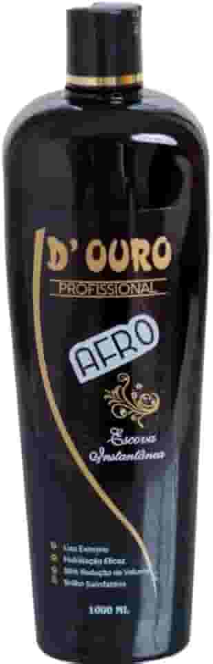D’Ouro Escova Progressiva Afro 1000ml – Alisamento Potente para Cabelos Crespos e Resistentes, Nutrição Profunda, Brilho Intenso, Redução de Volume, Compatível Todos Tipos de Cabelo, Uso Profissional