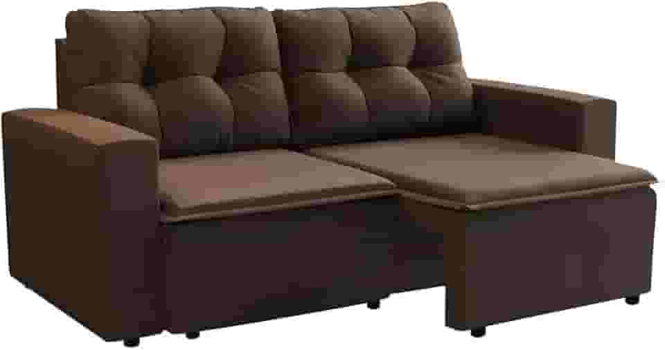 Sofá 3 Lugares Retrátil Amsterdã I Suede Marrom 180 cm