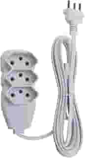 Force Line - Extensão Slim 3 Tomadas Tripolar Bivolt 3 Metros Branco