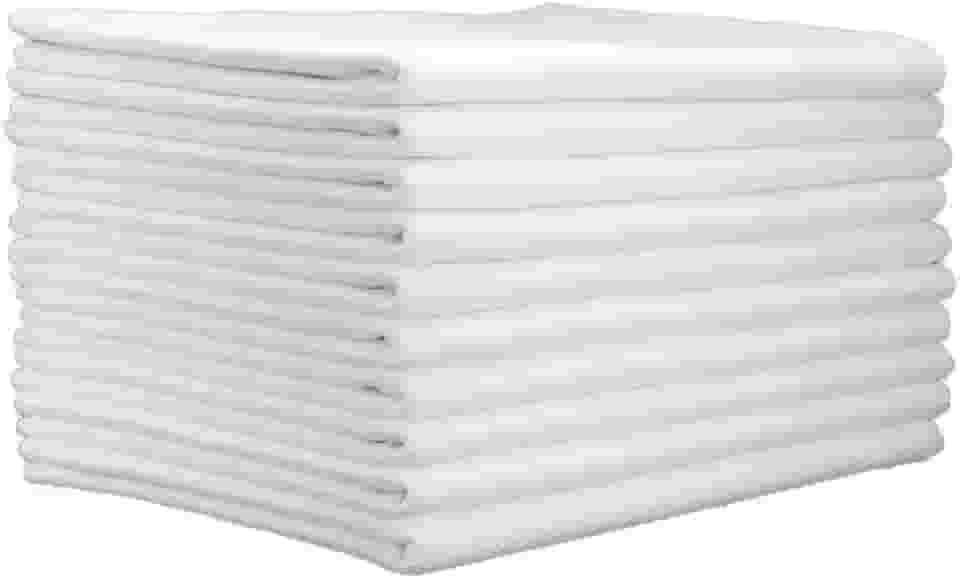 Kit 10 Panos De Prato Branco Liso 100% Algodão Pé De Galinha 44x68cm