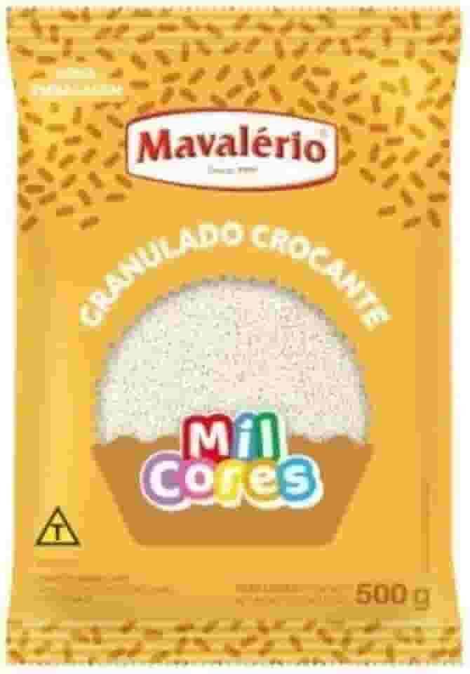 Confeito Granulado Crocante Branco Mil Cores, 500g, Mavalério, Ideal para Decorar a Sua Receita.