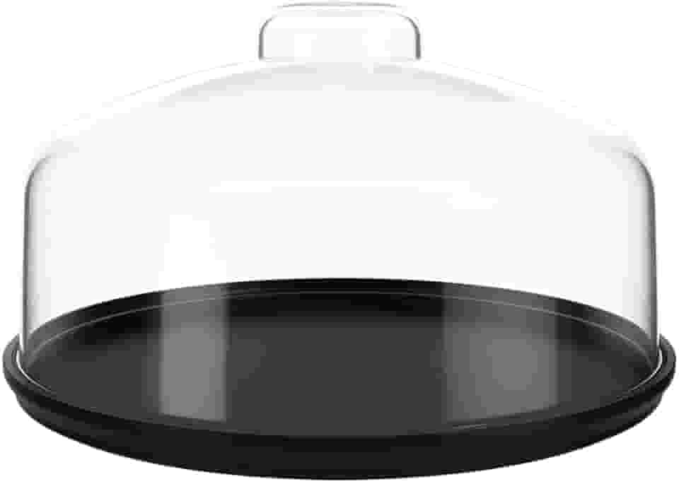 Boleira baixa Cake com Cúpula, 25 cm, Preto, Coza