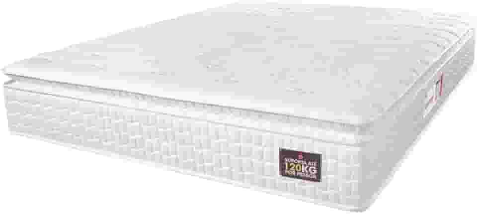 Colchão Casal Queen Espuma D33 Pillow Top Van Gogh Marrom Hellen - Suporta Até 120 Kg Por Pessoa (BRANCO)
