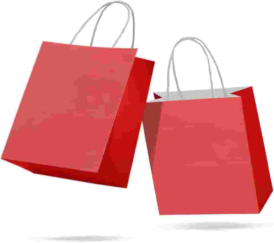 Sacola de Papel Kraft Colorido Reforçada Com Alça Torcida P 18 x 22 x 9cm 10 unidades (Vermelho)