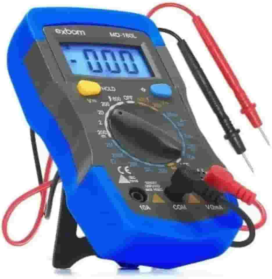 Multímetro Digital Portátil Profissional Exbom Corrente Ac + Dc Tensão 200M~600V Bateria 9V Teste Bipe