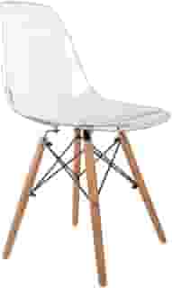 Cadeira Eames Transparente - Base Madeira Natural