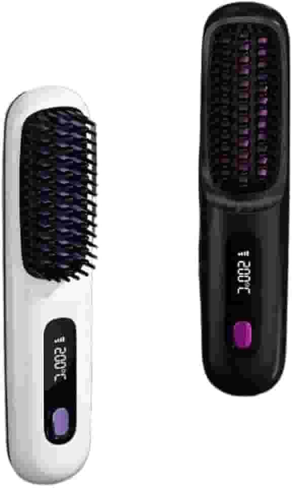 Escova Alisadora Sem Fio com Display Digital – Recarregável, Portátil e Rápida (Aleatório)