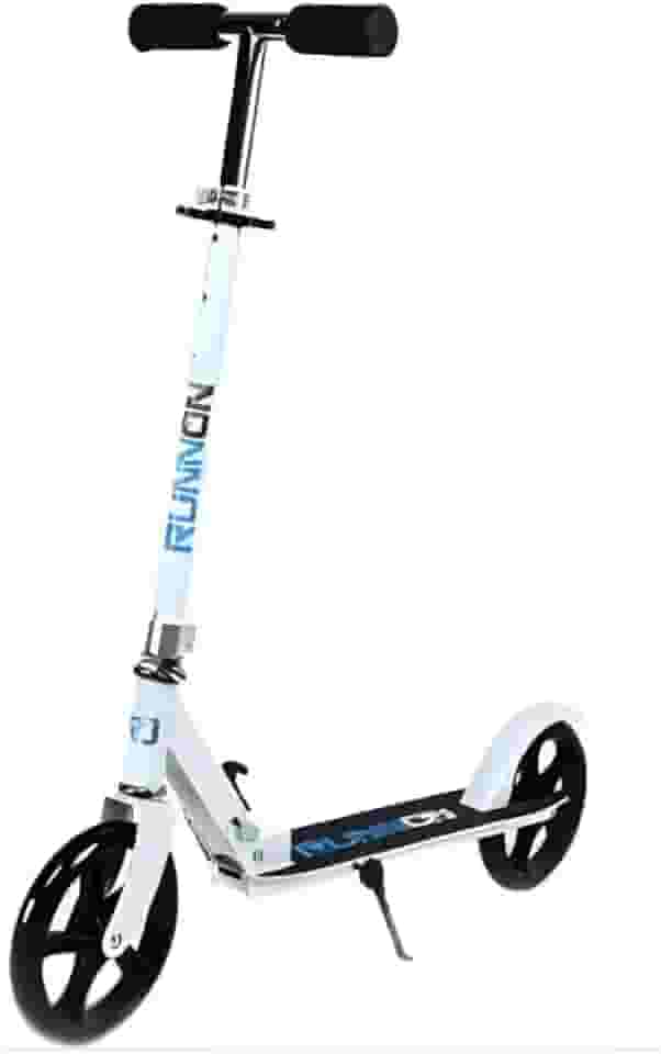 Patinete Adulto com Suporte de Parada, Branco, Rodas Grandes, Dobrável