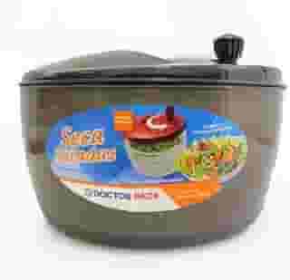 Centrifuga Seca Saladas Secador de Vegetais Folhas Legumes Manual com Tampa, Plástico Transparente (Fumê)