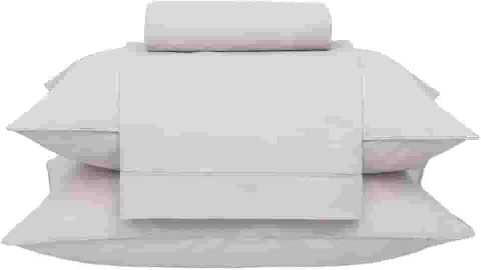 Buddemeyer Jogo de Cama Casal Percal 180 Fios Basic Percalle 100% Algodão Fio Penteado Bege 4 peças