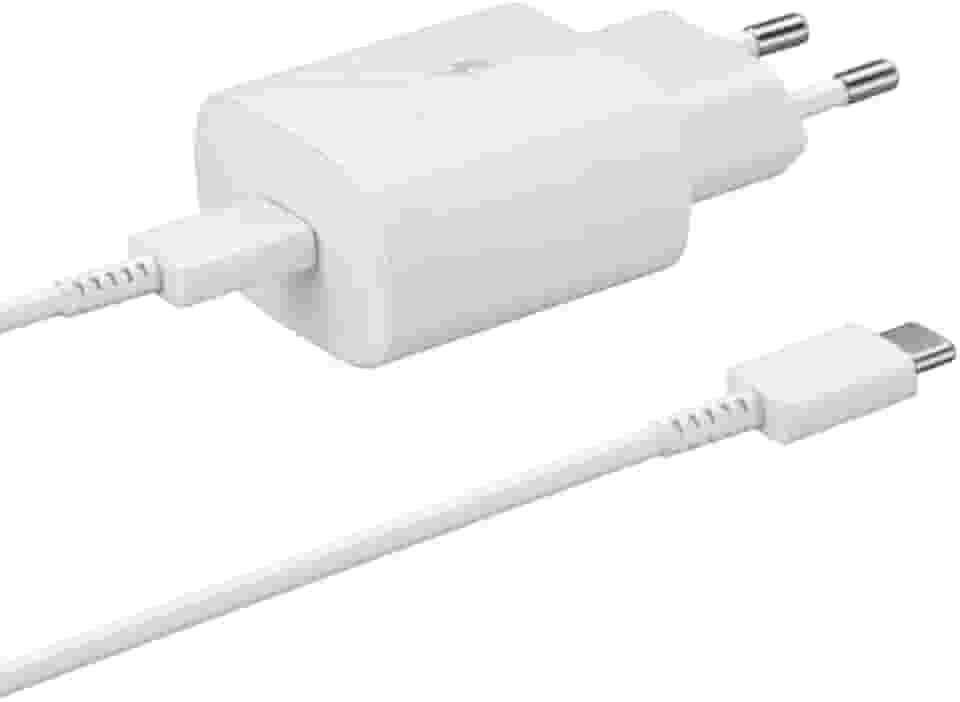 Carregador Celular Rápido Tipo C Com Cabo, Fonte 25W, Carregador Turbo, Contra Sobrecarga, Compátivel Com Iphone e Android (Branco)