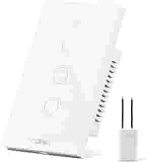 Interruptor Inteligente WiFi, Interruptor Smart Sem Fio Doméstico Multifuncional, Controle Remoto de Eletrodomésticos Por Celulares, Controle Por Voz, Branco, 3 Botao, sem neutro