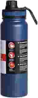 Garrafa de Água Térmica Inox 800ml Esportiva com Alça Parede Dupla Isolada a Vácuo Antivazamento Garrafinha Academia Fitness Corrida Esportes Escritório Aço Inox (Azul)