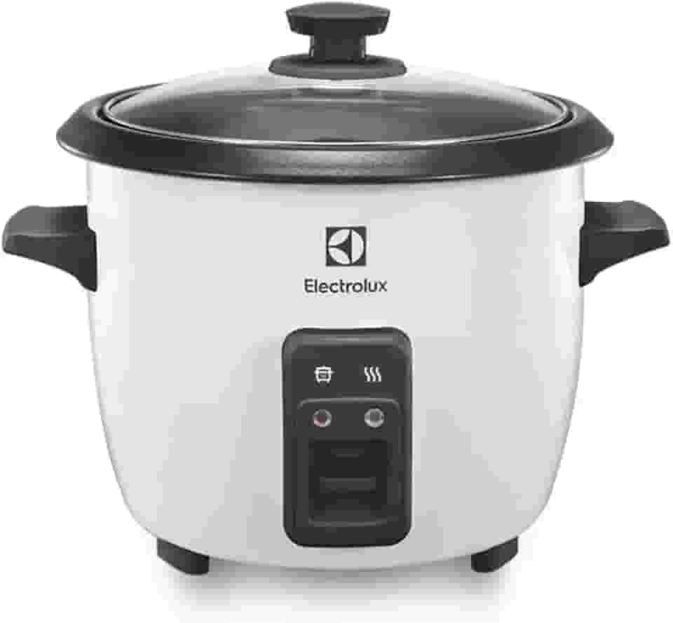 Electrolux RCB50 - Panela Elétrica vapor arroz, capacidade 1,3L, 7 xícaras manter aquecido, panela removível antiaderente, tampa vidro, 127v, por Rita Lobo, branca