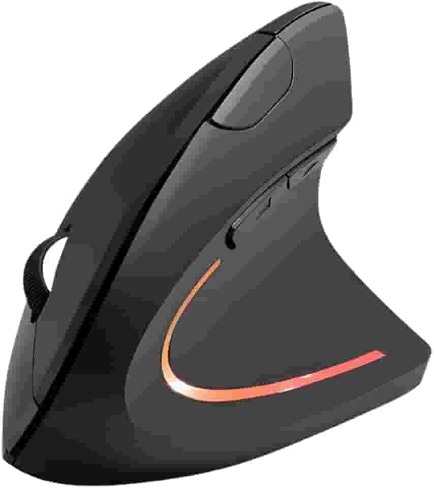 Mouse Vertical Sem Fio (Wireless e Bluetooth) 2400dpi | Design Ergonômico, Alta Precisão, Bateria Recarregável e Botões Programáveis | Compatível com Laptops, Tablets e Smartphones