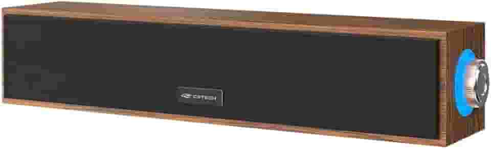 C3Tech SoundBar SB-30BW Marrom, Estilo retro e acabamento de madeira, Audio 2.0 USB, conexao de audio p2 3,5mm