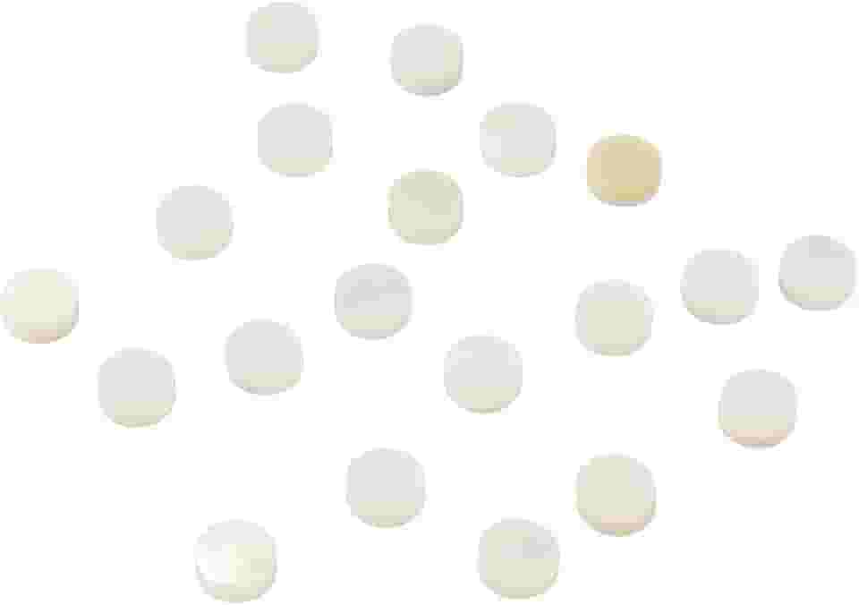 Marcador de posição de guitarra embutido pontos de escala profissional feito em escala branca para guitarra baixo ukulele bandolim banjo 20 peças (5 mm / 0,2 pol.)