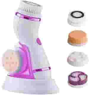 Escova de Limpeza Facial Elétrica 4 em 1, Massageadora com 4 Cabeças Removíveis