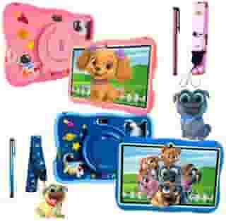 Tablet Infantil Educativo A16 7' com Capa Protetora – 64GB, 4GB RAM, Android, Controle Parental, Wi-Fi, GPS, Kids Space – para Estudo e Diversão (Rosa)