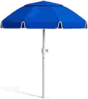 Guarda-Sol Grande 2,40m com Proteção UV Azul com Respiro Superior e Mastro Ajustável para Praia e Piscina