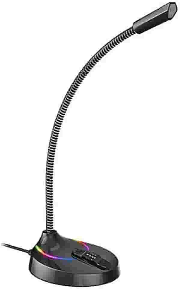 Microfone De Mesa Gamer Profissional Pc Usb Led Rgb Jogos