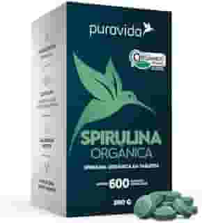 Spirulina Orgânica de 500 mg com 200 Tabletes de 100g-Pura Vida
