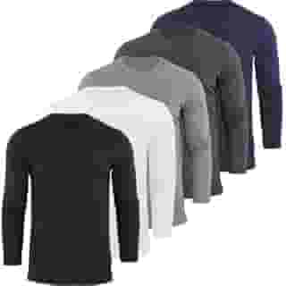 Kit 5 Camisetas Masculinas Manga Longa Algodão Premium 30.1