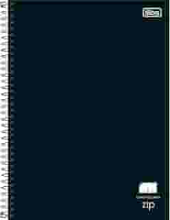 Tilibra - Caderno Espiral Capa Dura Universitário Quadriculado 1cm Zip Preto 80 Folhas