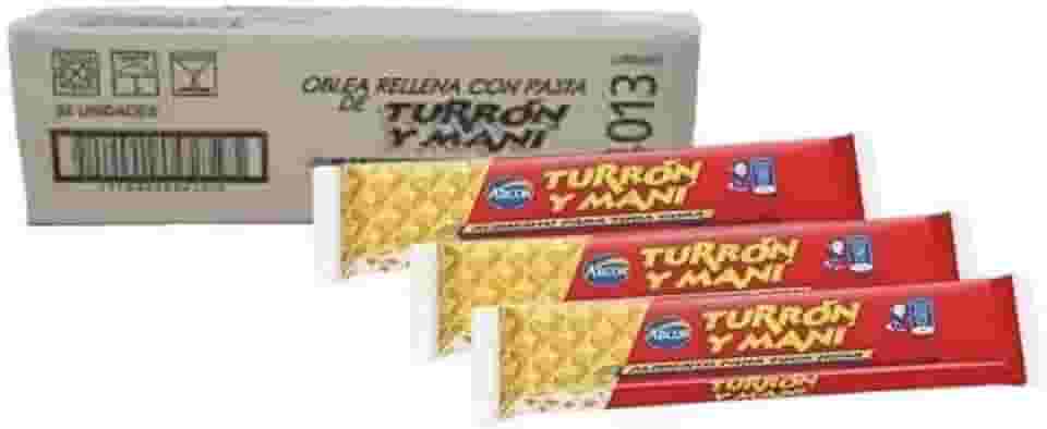 Caixa Torrone 50 unidades de 25g Turrón Y Mani - Arcor