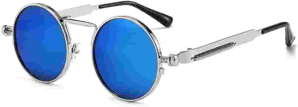 Óculos de Sol Vintage Estilo Punk Redondo LukeSports – Unissex – Lente Espelhada