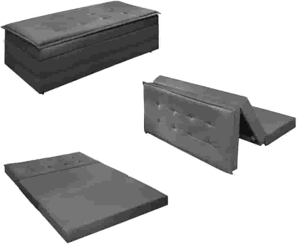 Puff Vira Cama Casal Para Descanso - Diversas Cores (Cinza)