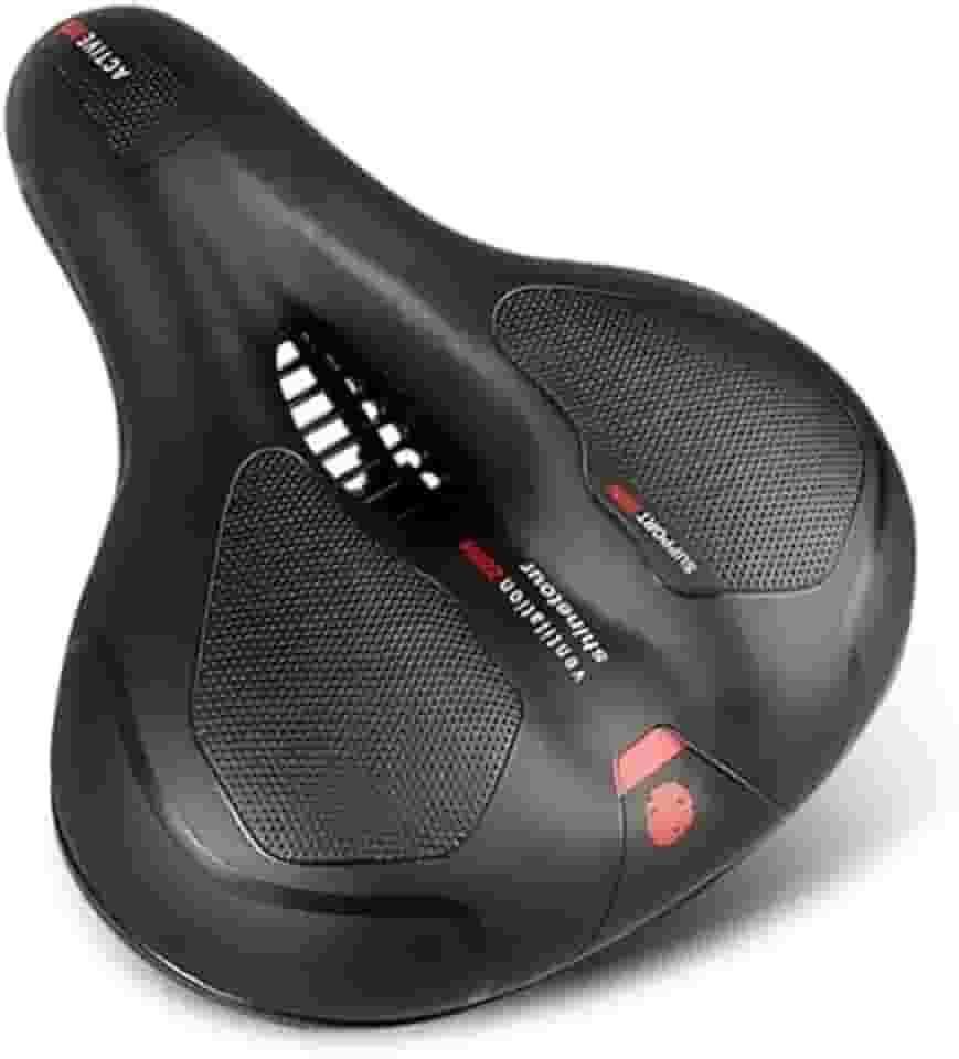 Banco Selim Bicicleta 2 Molas Largo Fita Refletiva Segurança