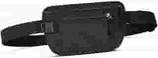 Pochete Doleira Antifurto Unissex, Preta, Neoprene, Ajustável, Impermeável, Esportiva, para Viagem, Dinheiro e Documentos, com Zíper