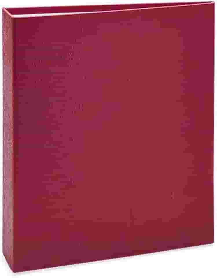 Álbum de fotos Ical, encadernação tradicional, para 120 fotos 10x15cm - envelope plástico transparente - linha Cores - modelo vermelho texturizado - 166