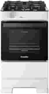 Fogão Esmaltec 4 Bocas Ideal Top Glass Mesa de Vidro Forno 50 Litros Branco T4VAB Bivolt