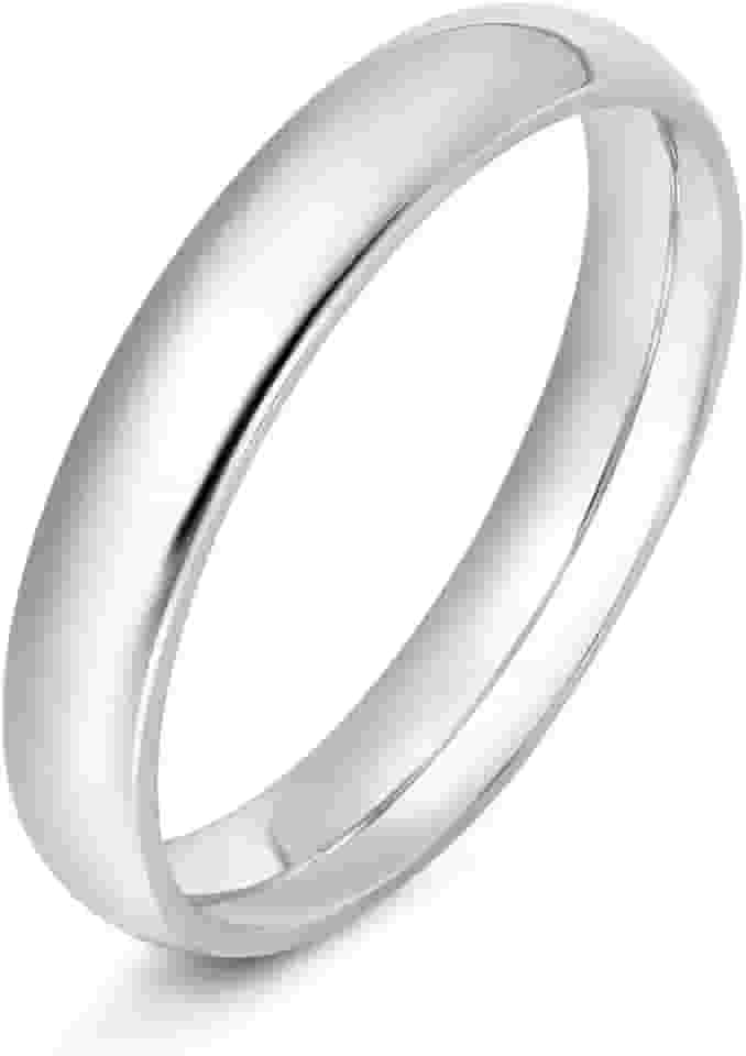 Aliança de Namoro 4mm, Compromisso, Casal, Anel em Aço Inox 316l, Prateada, Ergonômica, Resistente ao Desgaste, Reforçado, não Enferruja e não Escurece.