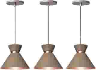 Kit 3 Luminária Pendente Berlin 15cm Balcão Bancada Cozinha Cor:Fendi 15Cm