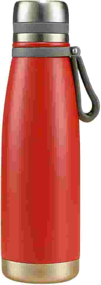 Garrafa Térmica de 1 Litro com Tampa de Rosca, Alça Emborrachada e Interior em Aço Inox 304 – Perfeita para Academia, Escola e Atividades do Dia a Dia (Vermelho)