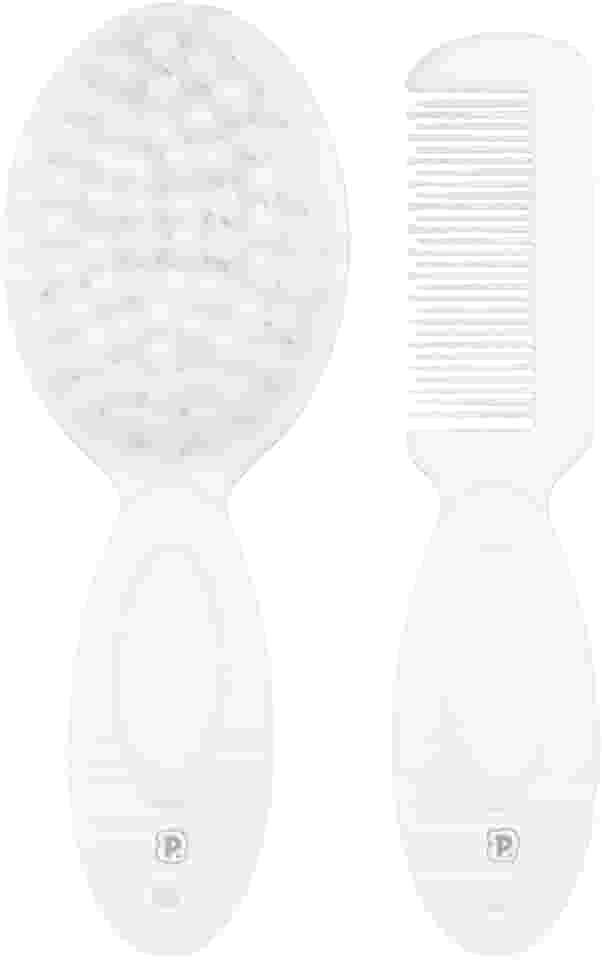 Pimpolho Kit Escova e Pente para Bebê Branco