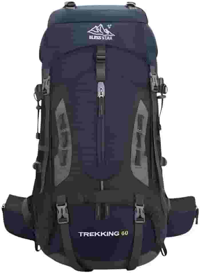 Mochila Cargueira de Trilha Trekking 60L Múltiplos Compartimentos Sistema de Ventilação Ideal para Camping Montanhismo Viagem Esportes Impermeavel