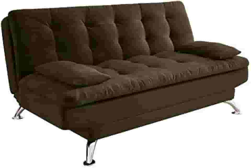 Sofá-Cama 3 Lugares Casal Premium II Suede Café