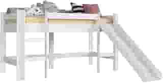 Cama Elevada com Escorregador Branco sem Cortina Lilies Móveis