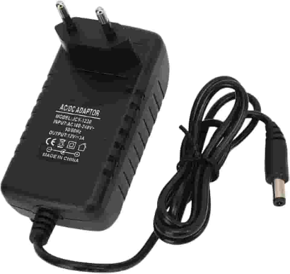 Fonte de Alimentação 12V 3A Bivolt Automática com Plug 5.5mm x 2.1mm (P4) – Compatível com Dispositivos Eletrônicos, Entrada 100-240V, Cabo de 90cm, Cor Preta