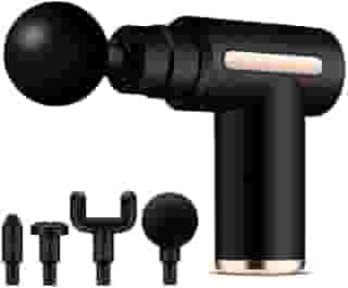 Massageador Muscular Eletrico Profissional Pistola – Alívio da Dor, Relaxamento, Liberação Miofascial, 4 Ponteiras, Portátil e Silencioso.