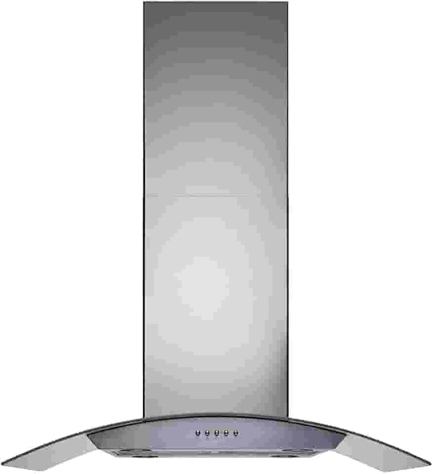 Coifa de Ilha Gourmet 180W, 90cm, Inox e vidro curvo, 110v, Cadence