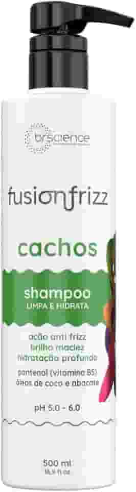 Shampoo para Cachos, Ondas e Crespos Fusionfrizz Brscience 500ml – Limpeza Suave, Hidratação Profunda e Ação Antifrizz para Cabelos Cacheados, Ondulados e Crespos