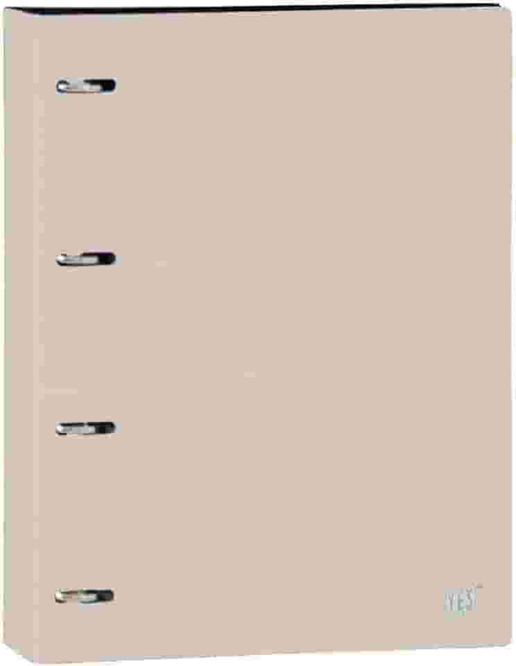 Fichário 4 Argolas A4, YES, R4EABCBG, Tons Pastel, com 96 Folhas e 5 Divisórias, Bege