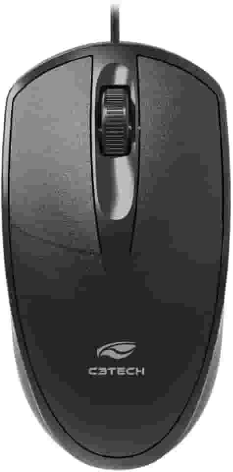C3Tech Mouse USB Preto MS-31BK Ambidestro 1000DPI Compatível MacOS, Linux, Chrome OS, Windows, PC e Mac