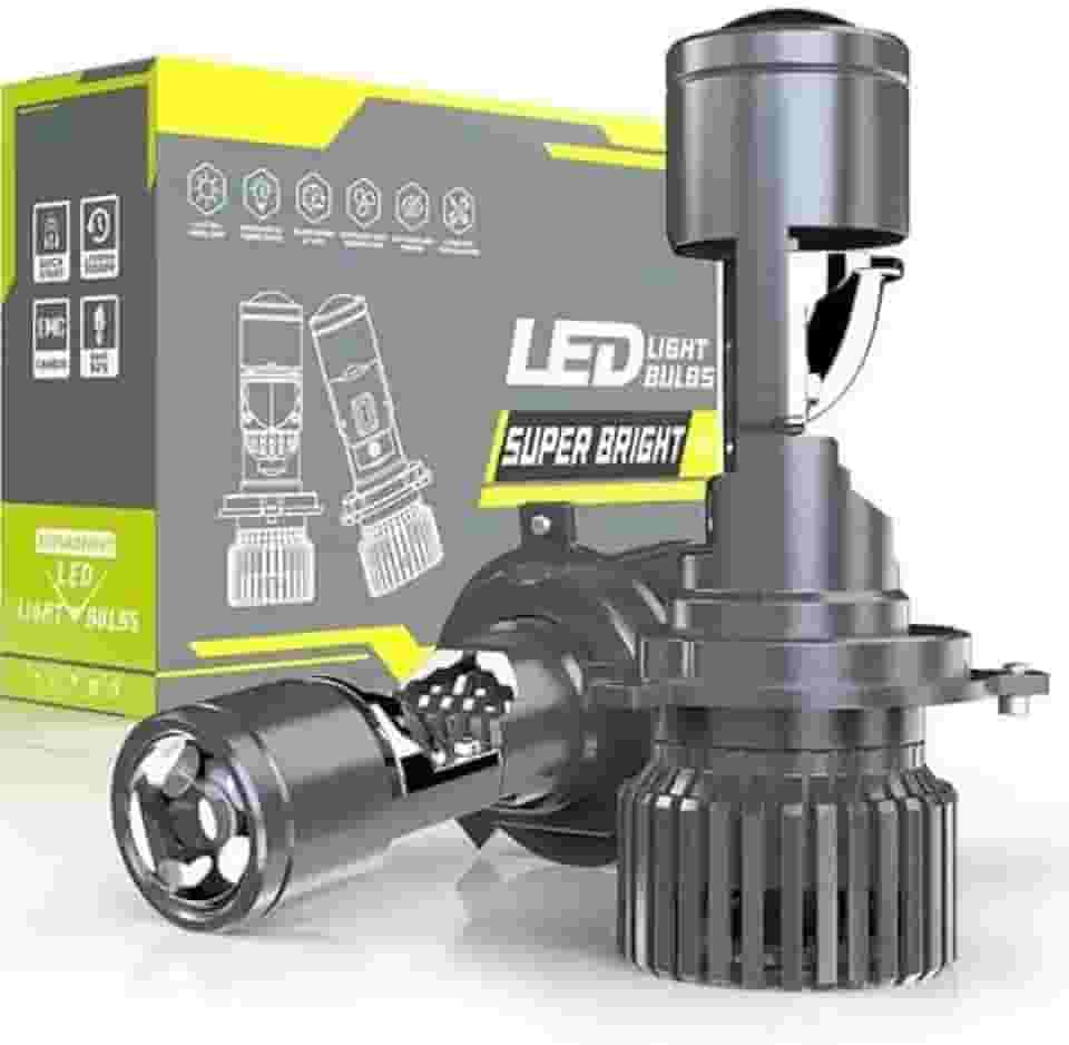 Par Lâmpada H4 LED Projetor 130W 15000LM 6000K 12V - Iluminação de Alta Performance, Farol com Dissipador de Calor, IP67, Alta Eficiência para Carros e Caminhonetes