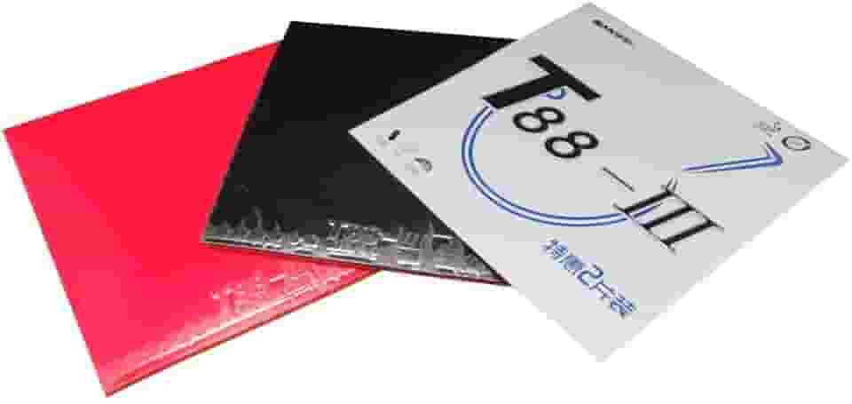 02 Borrachas Tênis de Mesa Profissional Sanwei T88 III Cores Preto e Vermelho Aprovado ITTF jogadores Avançado + Sidetape